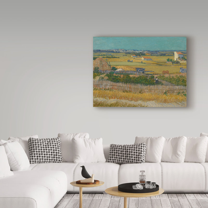 «The Harvest» par Vincent Van Gogh - reproduction d'art sur toile tendue, H 18 po x l 24 po x P 2 po