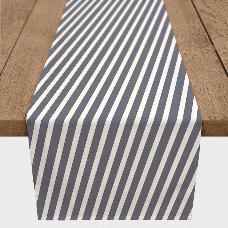 Chemin de table Ardello, 90 po x 16 po, Gris foncé, Ardello rayé