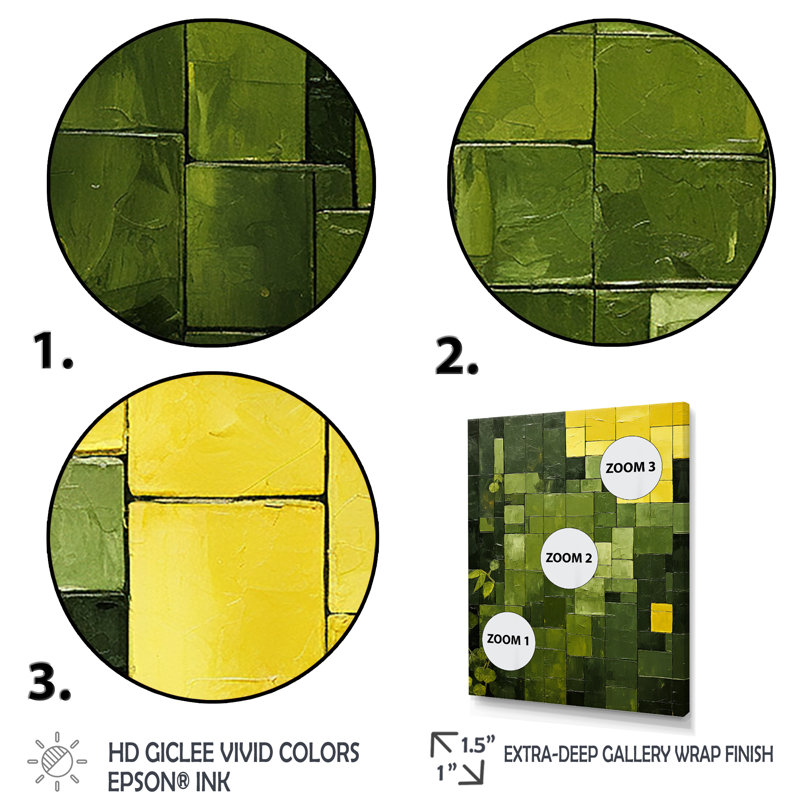Collage écologique vert écologique II, H 40 po x l 30 po x P 1,5 po, Cadre doré simple
