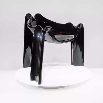 Creative single black fiberglass spider chair