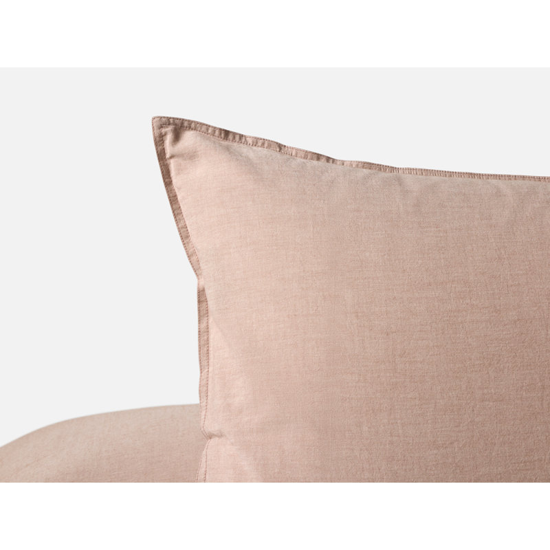 Organic Crinkled Percale Sham Standard, Standard, Praline Chambray