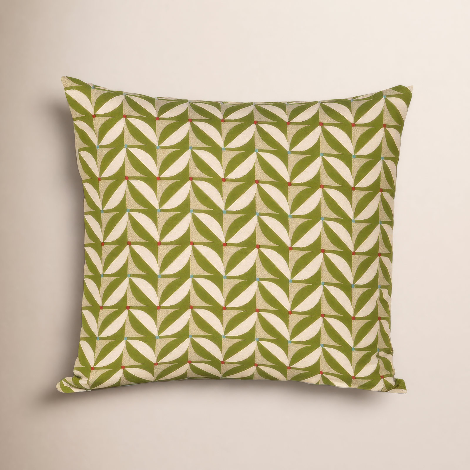 Mattelynn Geometric Indoor/Outdoor Throw Pillow, Green, Square 20"