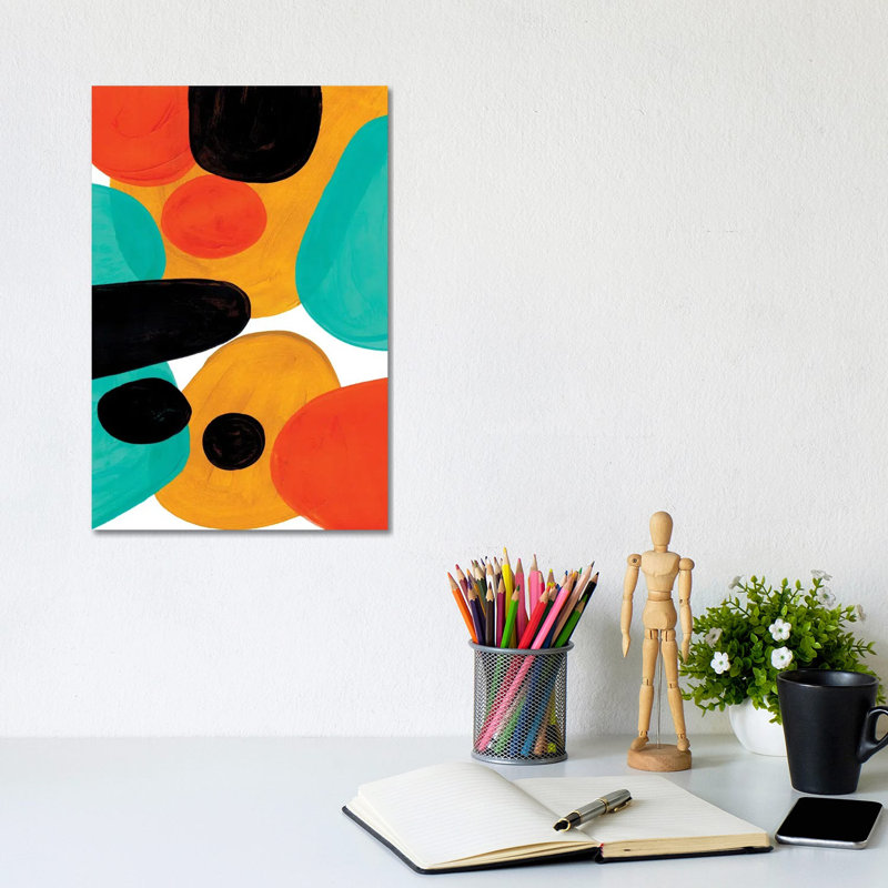 Teal Rolie Polie Olie by EnShape - Wrapped Canvas Print, 20.32 cm H x 30.48 cm W