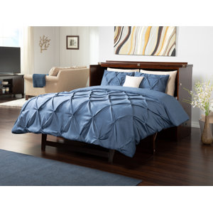 Kimsey Solid Wood Modern Storage Murphy Bed Chest with Mattress Included