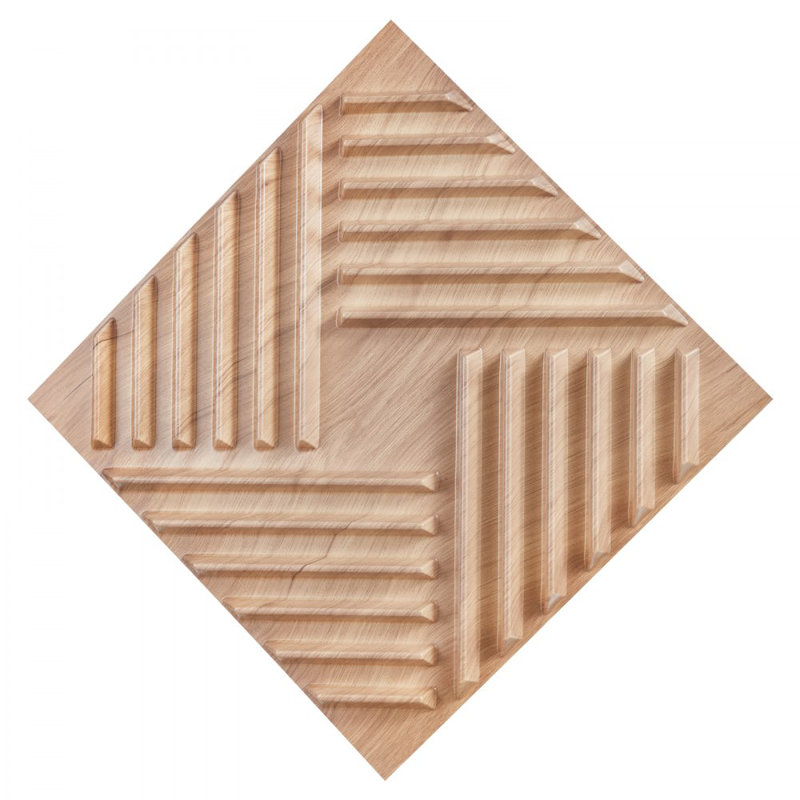 3D Wall Panels 19.7x19.7 in PVC 32 Sq.Ft Coverage Slat Light Wood Color