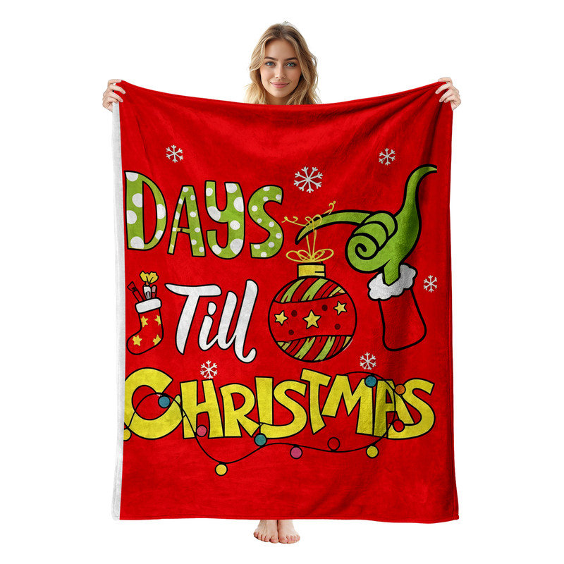 Couverture polaire en flanelle JYK pour Noël, légère, respirante, douce et chaude en microfibre pelucheuse, 76 x 102 cm, Jours avant Noël