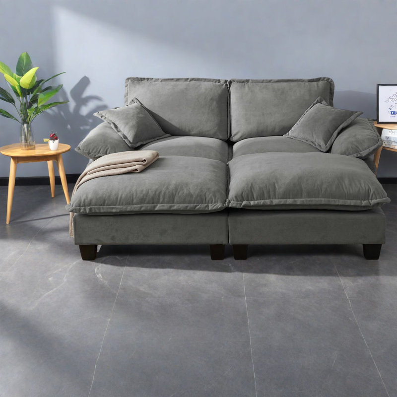 Cloud Comfort Sectionals, Chenille Wood Frame, Modern Apartment Home