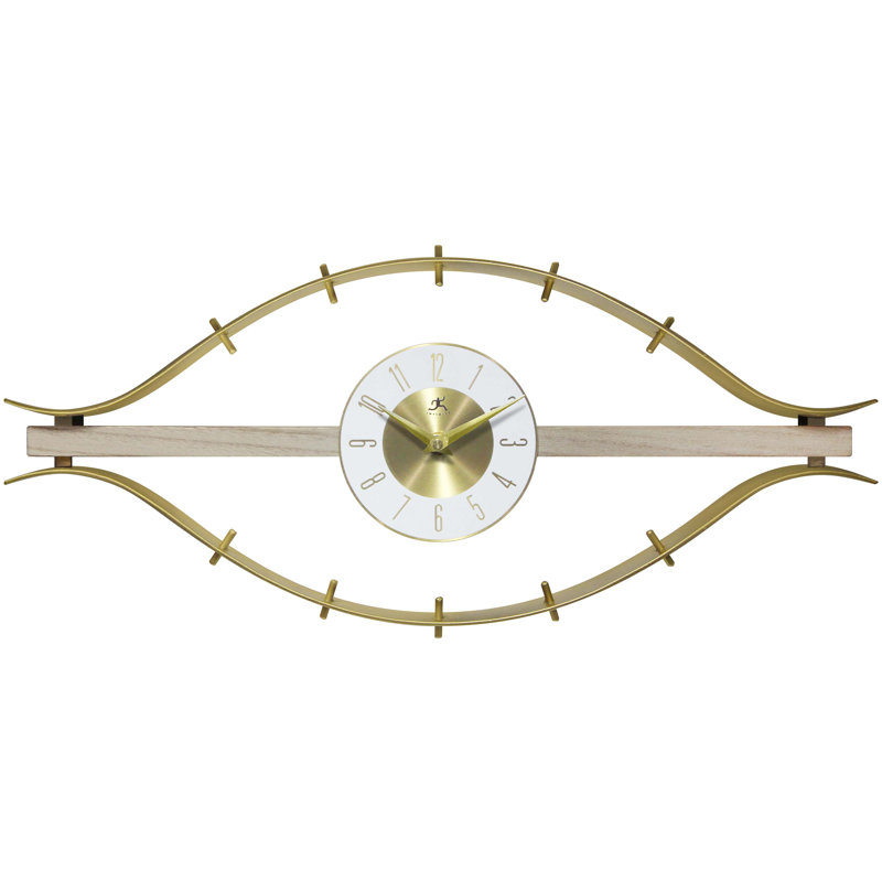 Modern/Contemporary Irregular Metal Wall Clock 10 Inches - Gold