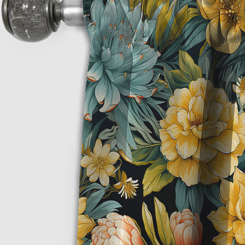 Pineapple Serenity - motif tropical I - Rideau floral - Rideau occultant floral - 1 panneau, L 52 po x L 90 po