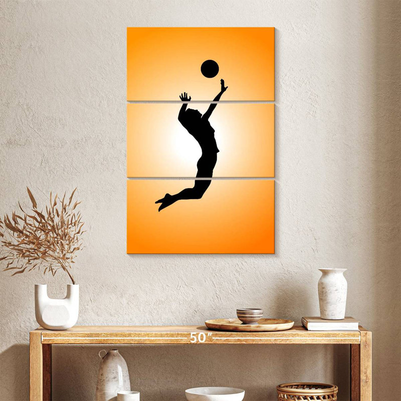 Silhouette de joueur de volleyball Sireci, H 38 po x l 24 po