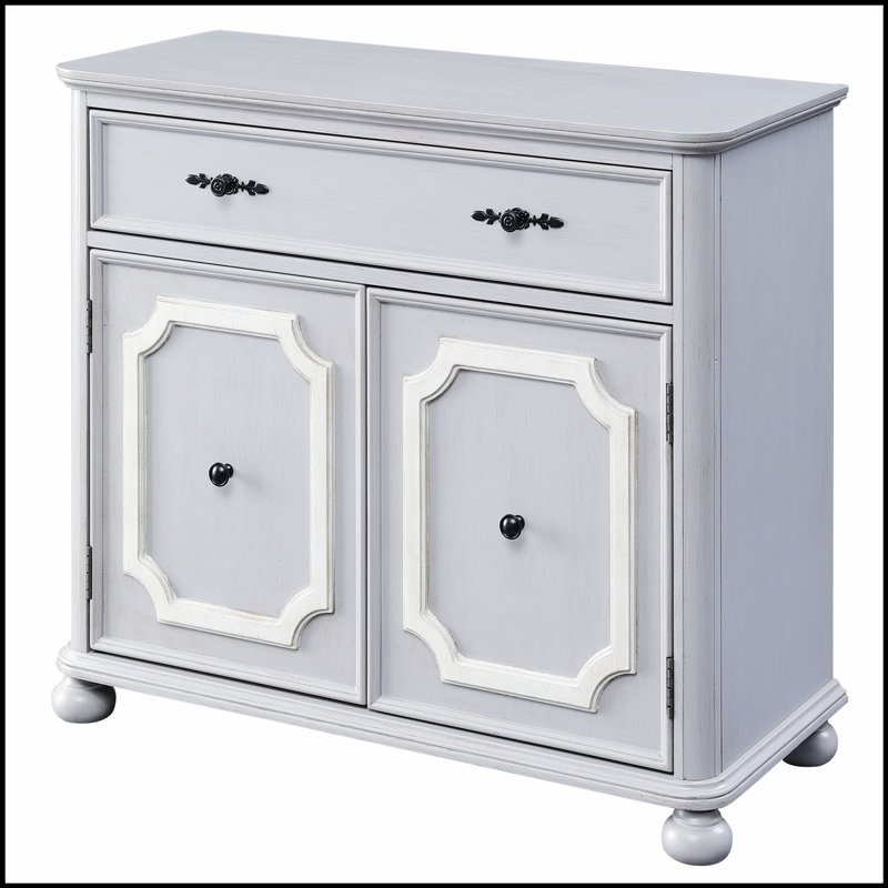 Armoire d'appoint vintage à 2 portes rétro avec tiroir spacieux, parfaite pour le rangement élégant et l'organisation à la maison.
