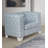 Saree Light Teal Chenille & White Finish Chair