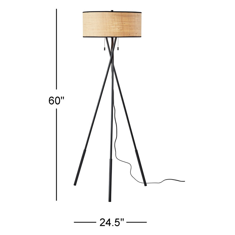Pinecrest 60'' Black Tripod Floor Lamp