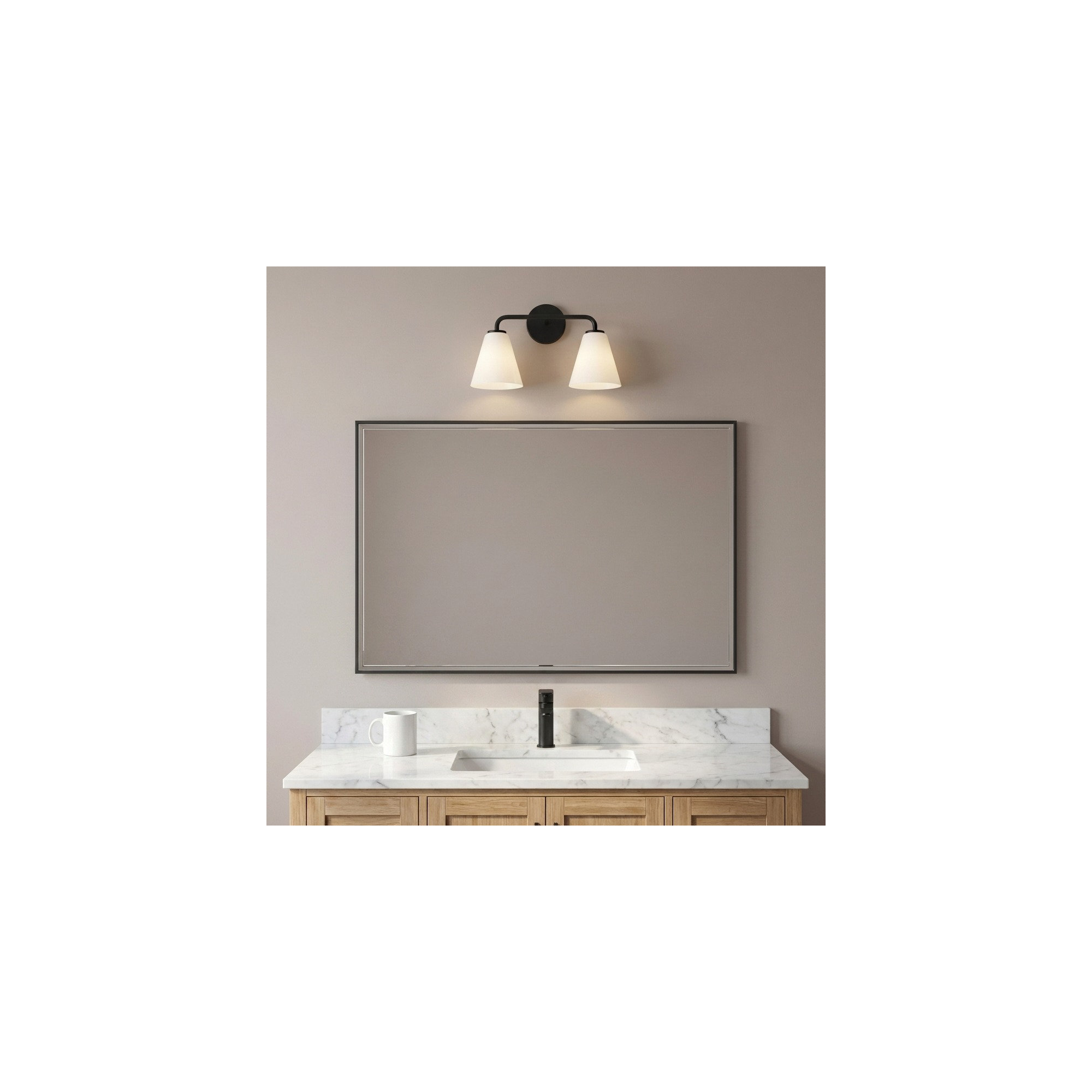 Senda One Light Vanity, 2, Midnight Black, White