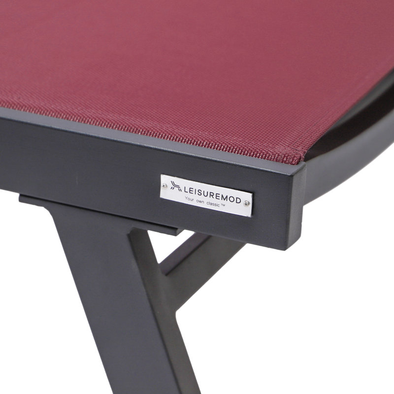 Marlin Burgundy Aluminum Outdoor Chaise Lounge Set with Fire Pit