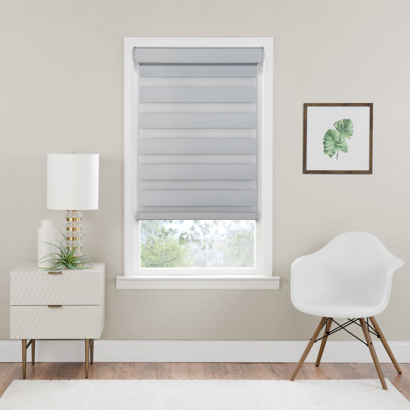 Store à enroulement obscurcissant double couche Lilie, L 33 po x L 72 po, Huître