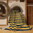 Machine Washable Horizontal Stripes Brown Area Rug-1837588324