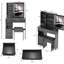 29,2 po, coiffeuse de bureau, tiroir de gauche, miroir à DEL tricolore à commande tactile, tabouret rembourré, rangement grande capacité, espaces compacts, table de tiroir noire et miroir à luminosité réglable, petit