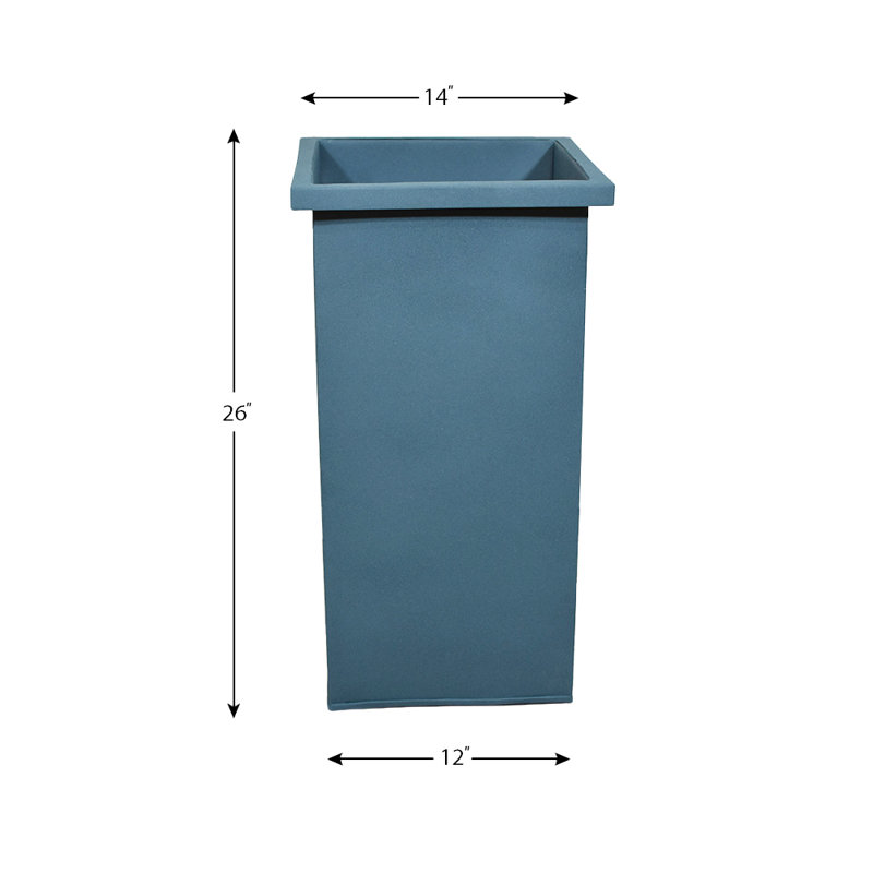 Pot à fleur 100% fer Fioretta, H 25,79 po x l 14,37 po x P 14,37 po, Bleu