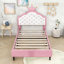 Lit princesse en similicuir avec structure robuste et tête de lit capitonnée-1723469568