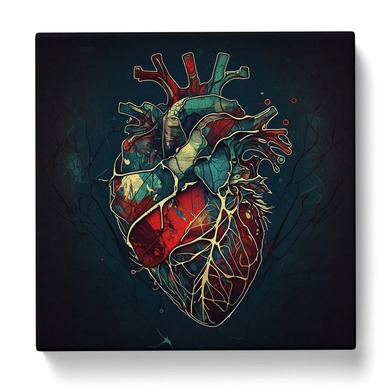 Anatomical Heart Expressionism - No Frame Print, 35cm H x 35cm W x 3cm D