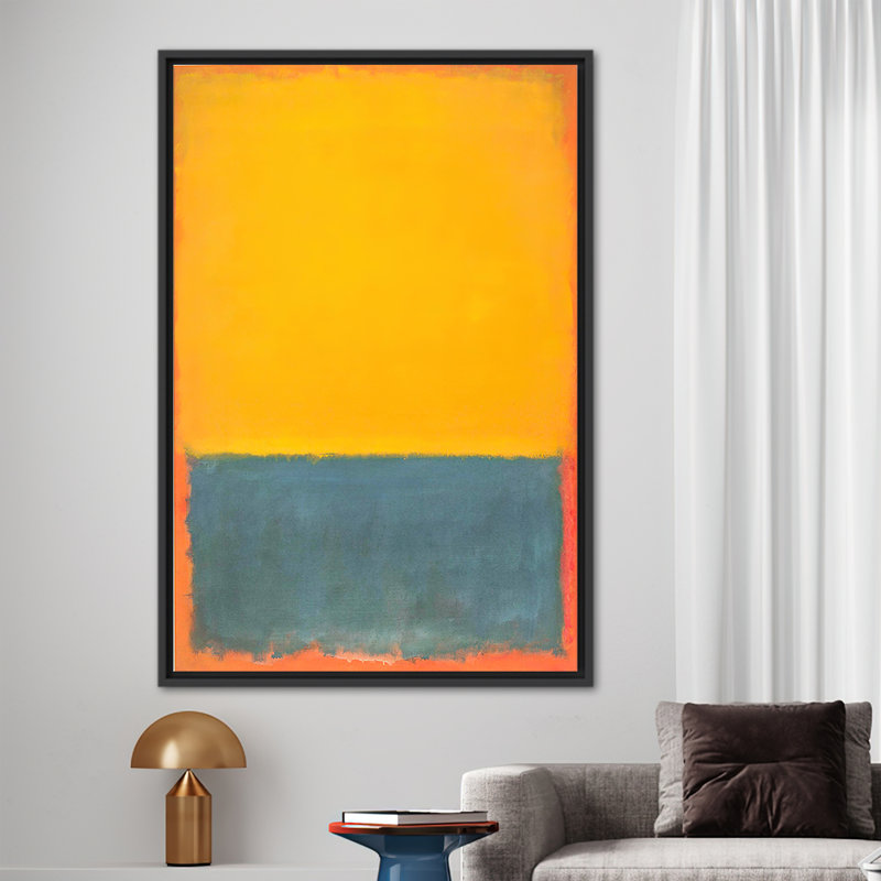 Mark Rothko Inspired Abstract Canvas Art for Contemporary Wall Decor, Framed Print without Mat, 30 cm H x 20 cm W, Black