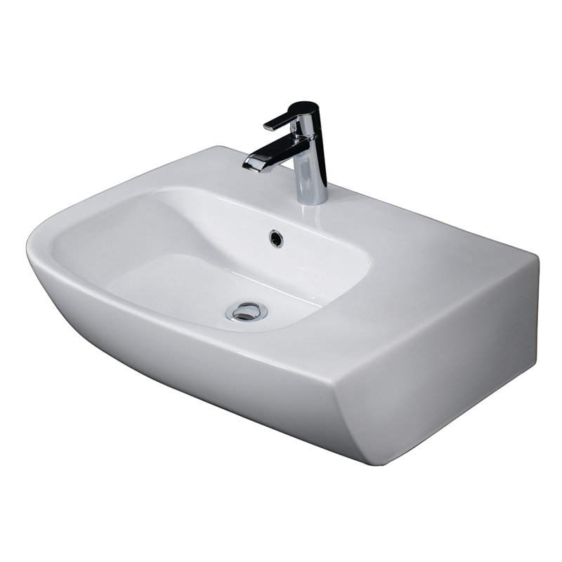 Barclay Elena 18.12'' White Vitreous China Rectangular Bathroom Sink with Overflow