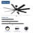 72 Inch Large Ceiling Fans With Lights And Remote, Indoor/Outdoor Black Modern Ceiling Fan For Kitchen Living Room Patio, 6 Speed Reversible Quiet Dc Motor, Dual Finish 8 Blades