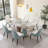 71" Pandora sintered stone dining table with 6 pcs Chairs Modern Dining Table Set Kitchen Table Set