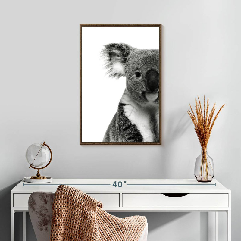 Lovable Koala Bear, 17" x 25", Floating Frame Walnut