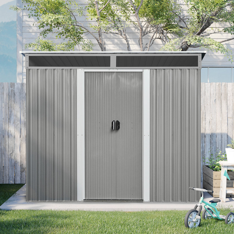 Outdoor Metal Storage Transparent Plate, Gray, 70.86" H x 72.44" W x 54.72" D