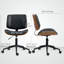 Chaise de bureau sans accoudoirs avec roulettes, petite chaise de bureau en cuir synthétique à dossier moyen avec hauteur réglable, pivotant à 360 degrés pour le bureau, la lecture, la salle de réunion, blanc, bois-331903870