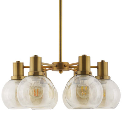 Lustre 6 lumières en laiton avec abat-jour en verre Modway Carson Carrington Arild - 34