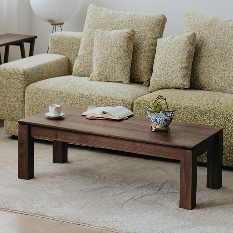 Table basse moderne en noyer massif, H 13,77 po x L 39,37 po x l 23,62 po