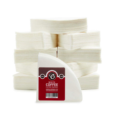 1000 Size V02 White Coffee Filter Paper Cones – V Shaped, Compatible With Hario