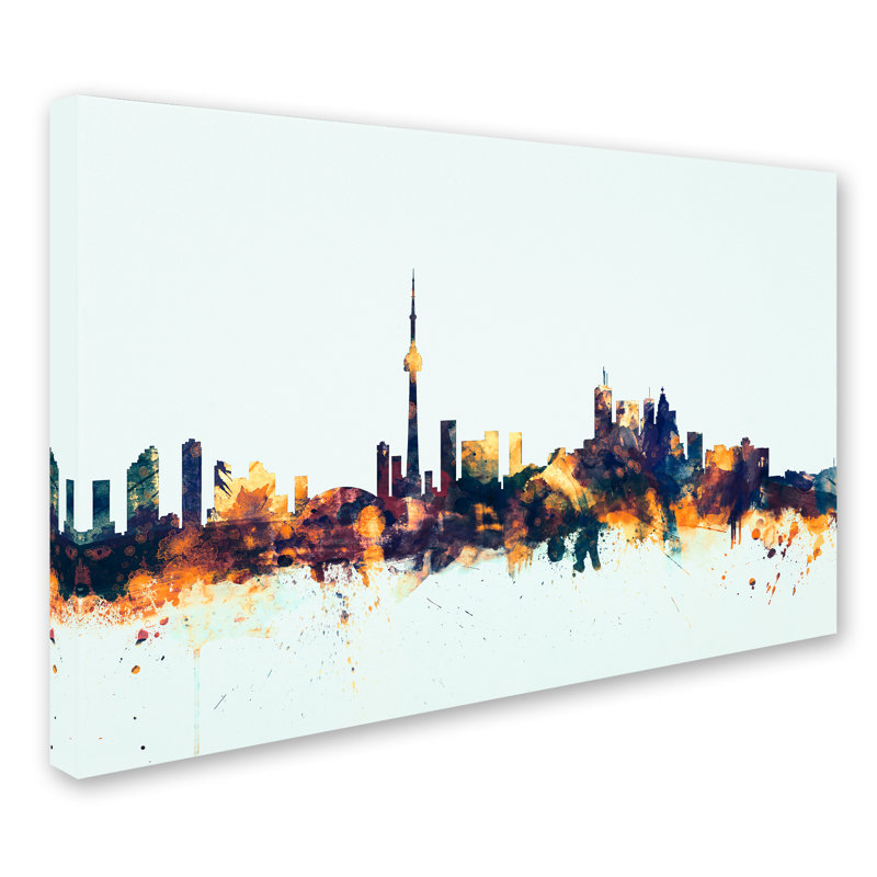 " Toronto Canada Skyline Blue ", 30" H x 47" W x 2" D