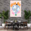 Dream Big Balloon Cat Whimsical Abstract Contemporary Bird Cat Nature Flower Wall Art Print 1 Piece Wrapped Canvas Wall Art-712604331