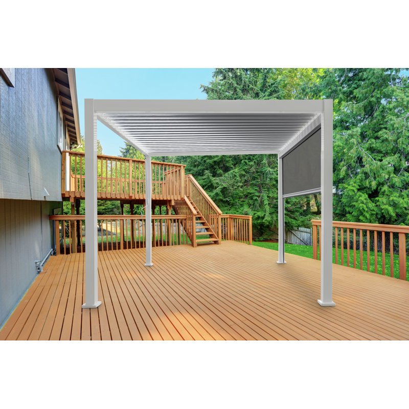 Écran 111 en aluminium pour pergola, Blanc, 13 pi