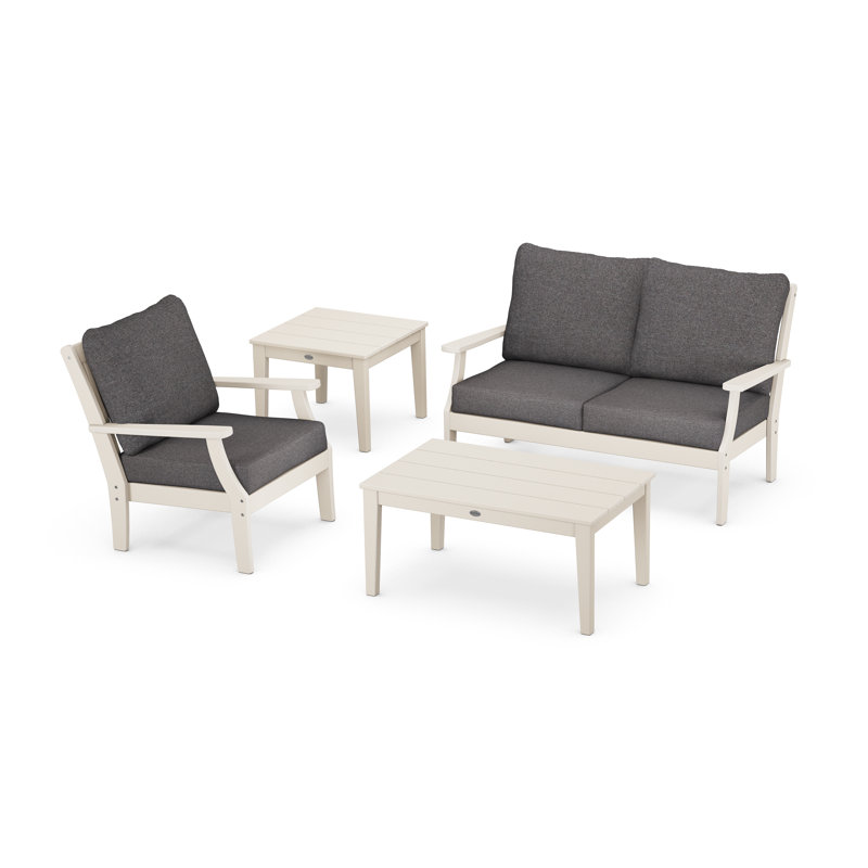 Braxton 4-Piece Deep Seating Set, Sand, Ash Charcoal 