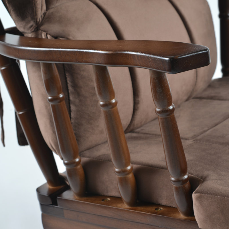 Chaise berçante et repose-pieds Azariyah Konfor, Brun, Walnut