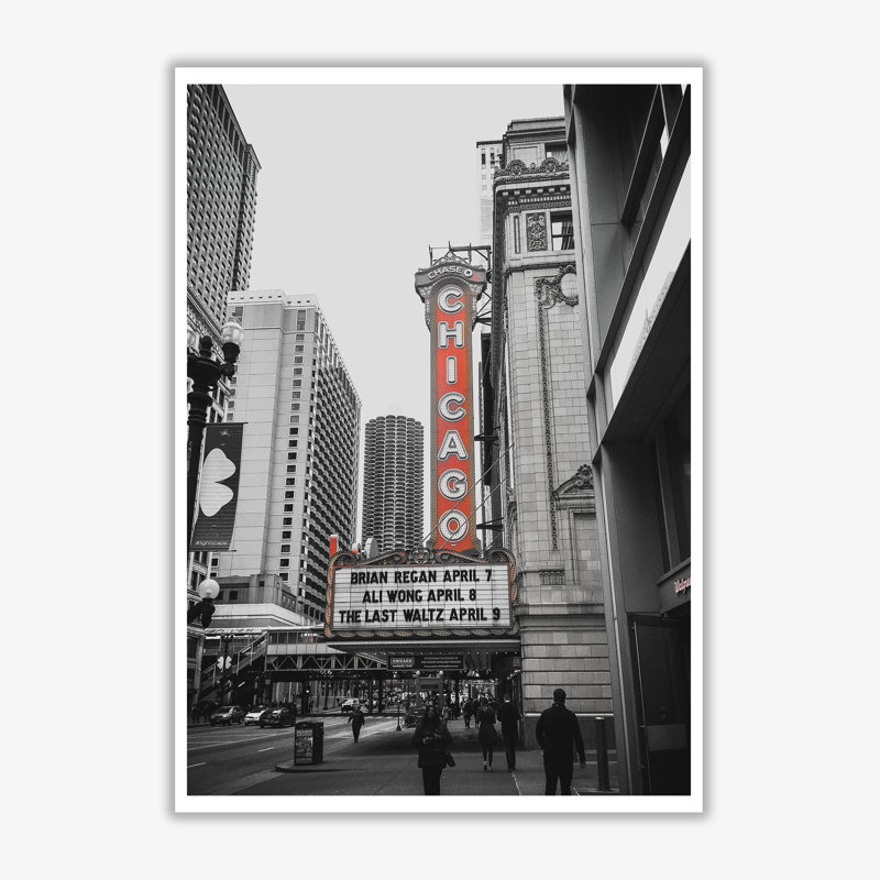 Chicago Theatre - Print, No Frame, 42 cm H x 30 cm W x 1 cm D