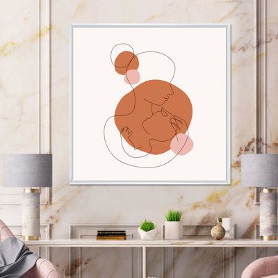" Abstract Mother with a Child in One Line Art " Graphic Art Print