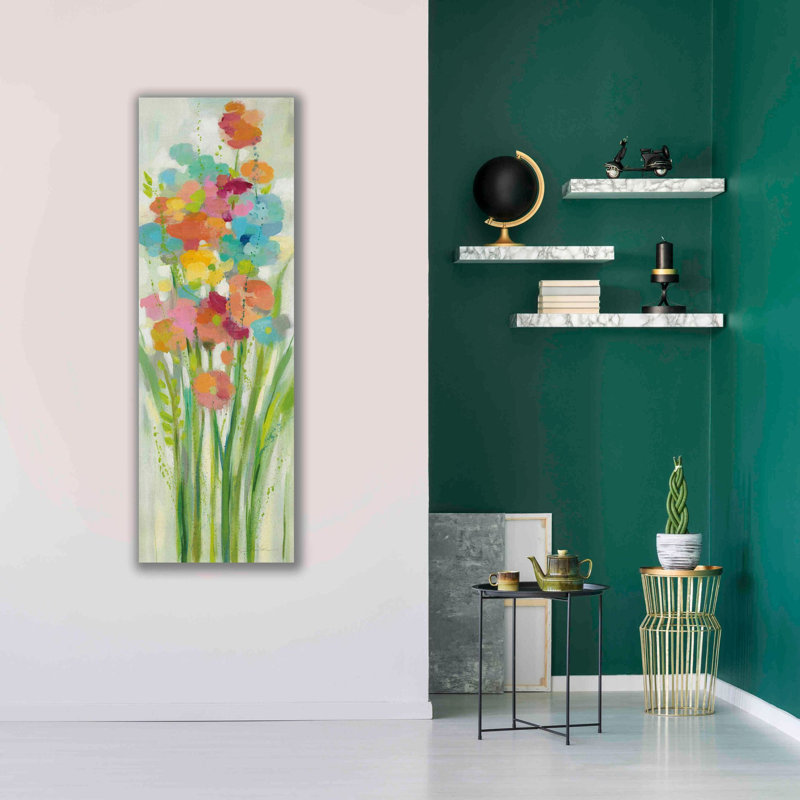 «Long Stem Bouquet II» par Silvia Vassileva, art mural sur toile, H 60 po x l 20 po x P 1,5 po