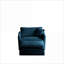 Fauteuil d'appoint avec repose-pieds, fauteuil de lecture rembourré moderne pour le bureau de la chambre à coucher | Bleu | Chenille-975486744
