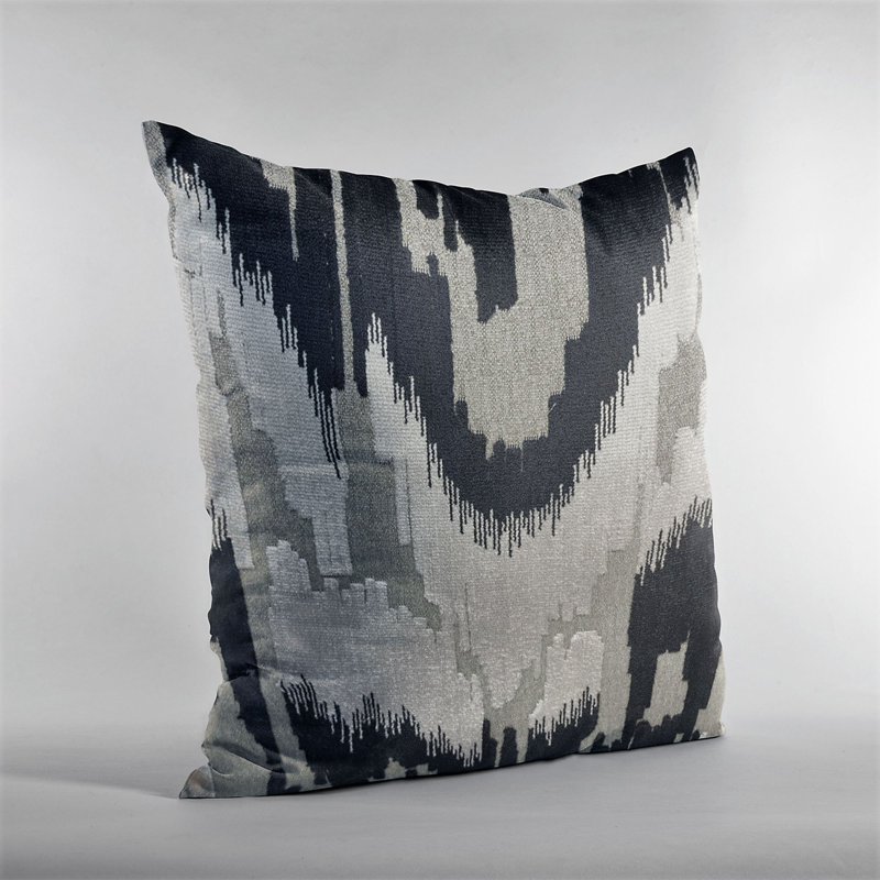 Abstract Linen Outdoor Throw Pillow, 24" H x 24" W, Square