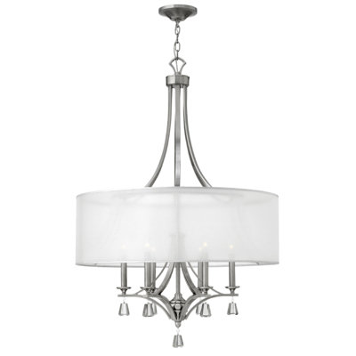 Mime 6 - Light Steel Dimmable Drum Chandelier