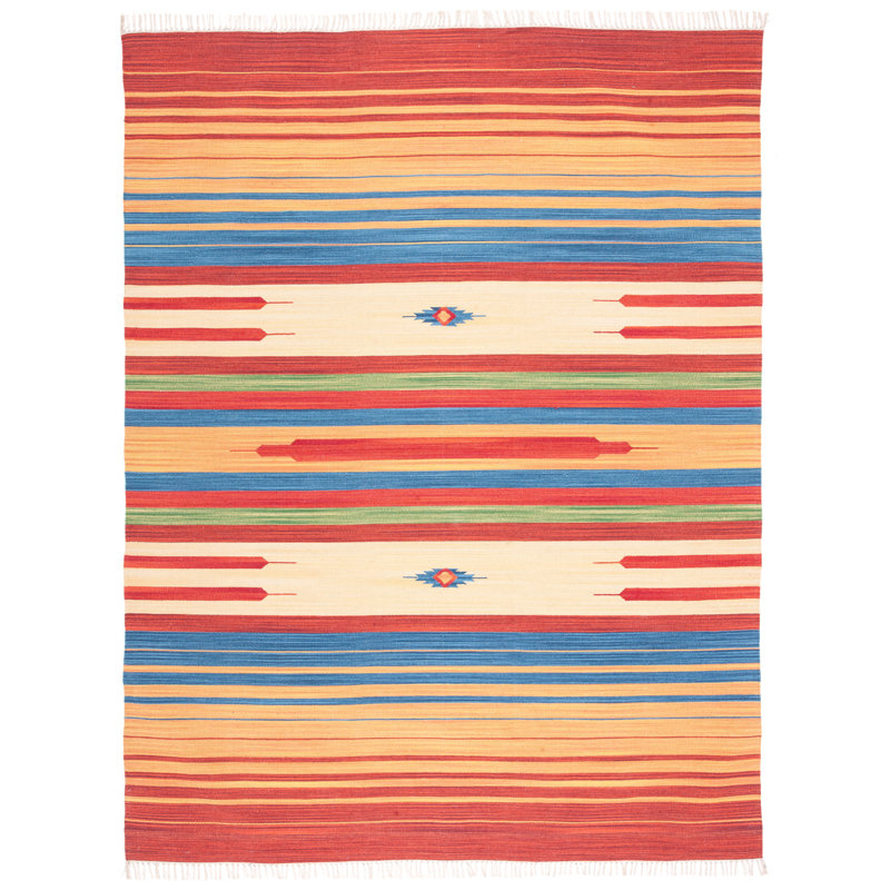 Barefield Hand Woven Southwestern Area Rug, Rectangle 9' x 12'