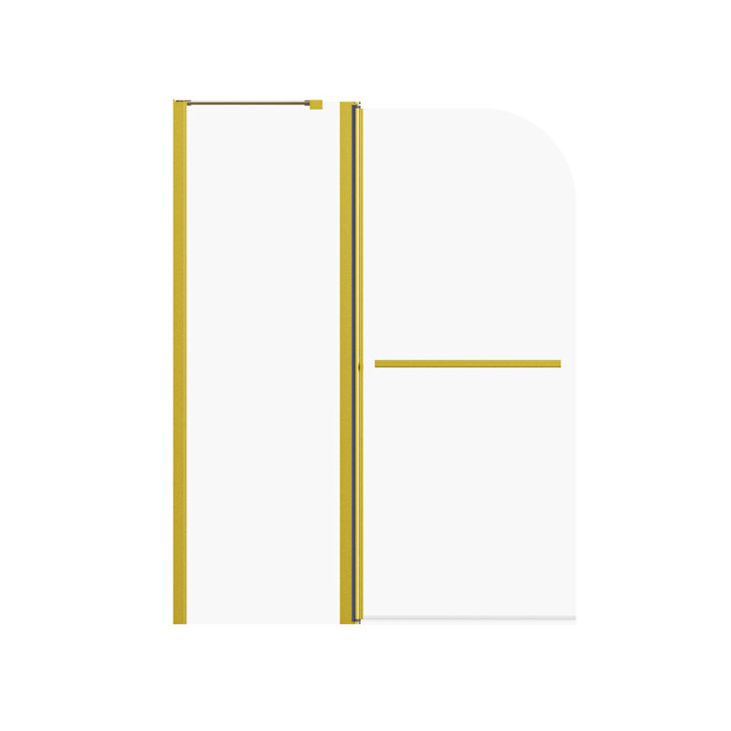 43 In. W * 58 In. H Frameless Folding Shower Doors For Bathtub, 1/4" (6Mm) Thick SGCC Tempered Glass Door, Bathroom Pivot Tub Glass Door, Chrome