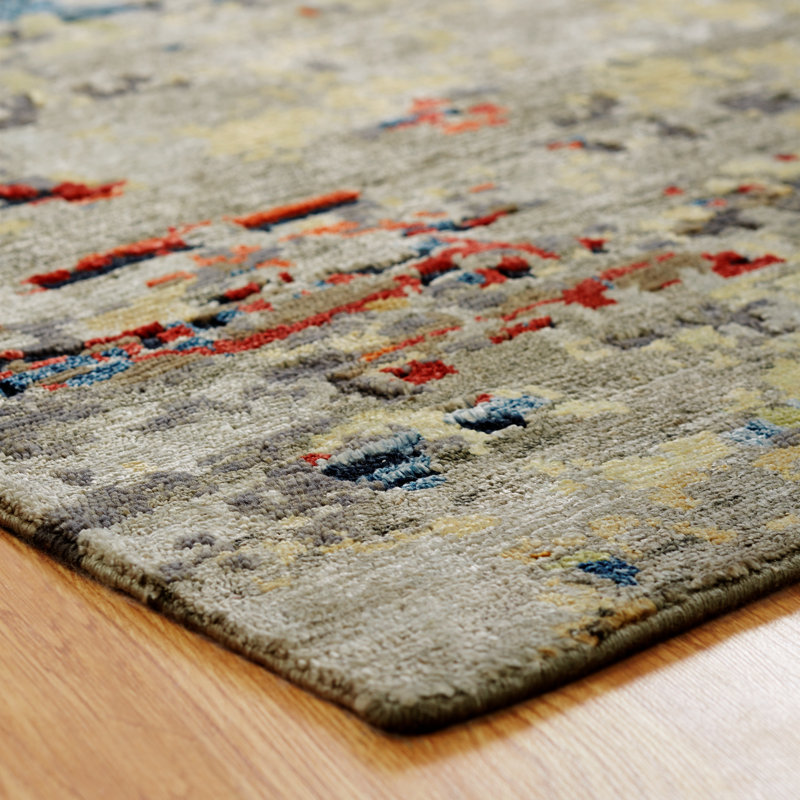 Hand Knotted Area Rug, Rectangle 8' x 10'