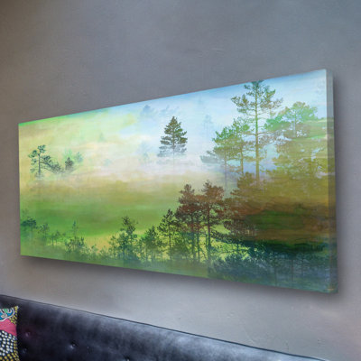« misty pin forest » par parvez taj,, reproduction d’art sur toile tendue